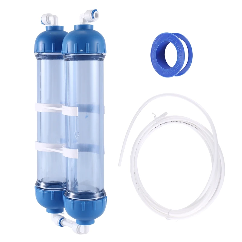 Water Filter 2Pcs T33 Cartridge Housing Diy T33 Shell Filter Bottle 4Pcs Fittings Water Purifier For Reverse Osmosis System