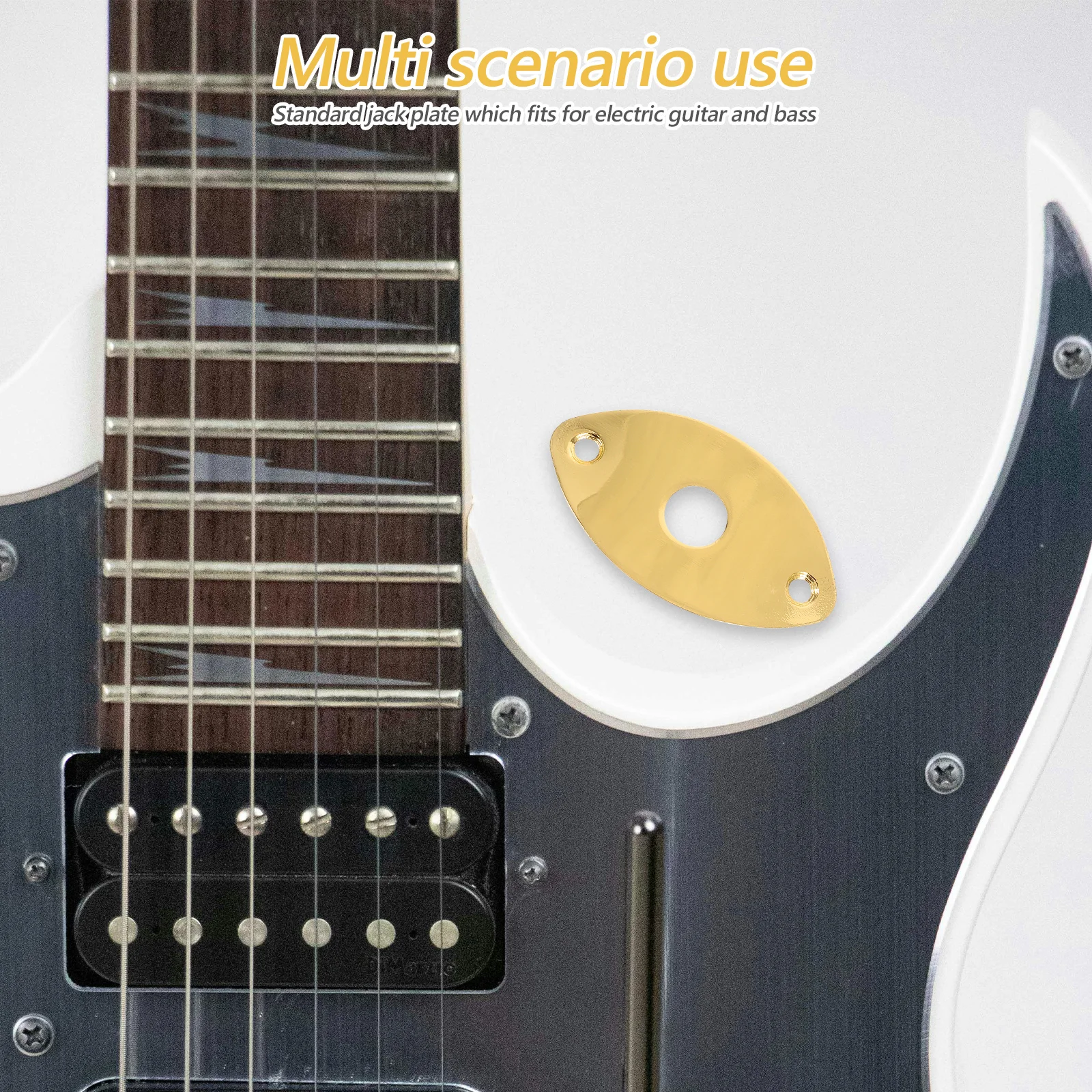 

Pickup Output Input Jack Socket Plate Oval Guitar Jack Plate Silver Metal Electric Guitar Bass Mount Screws Durable Replacement