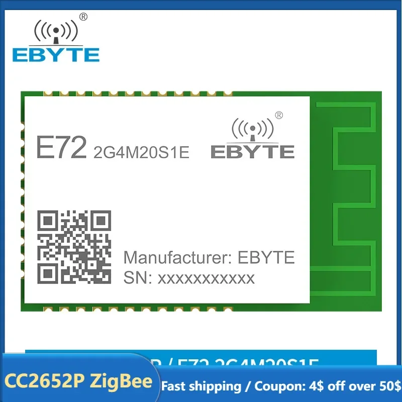 CC2652P Zigequation Blue-tooth 2.4 mesurz 20dBm Tech Wireless Tech SoC EBYTE E72-2G4M20S1E Transcsec et récepteur PCB antenne