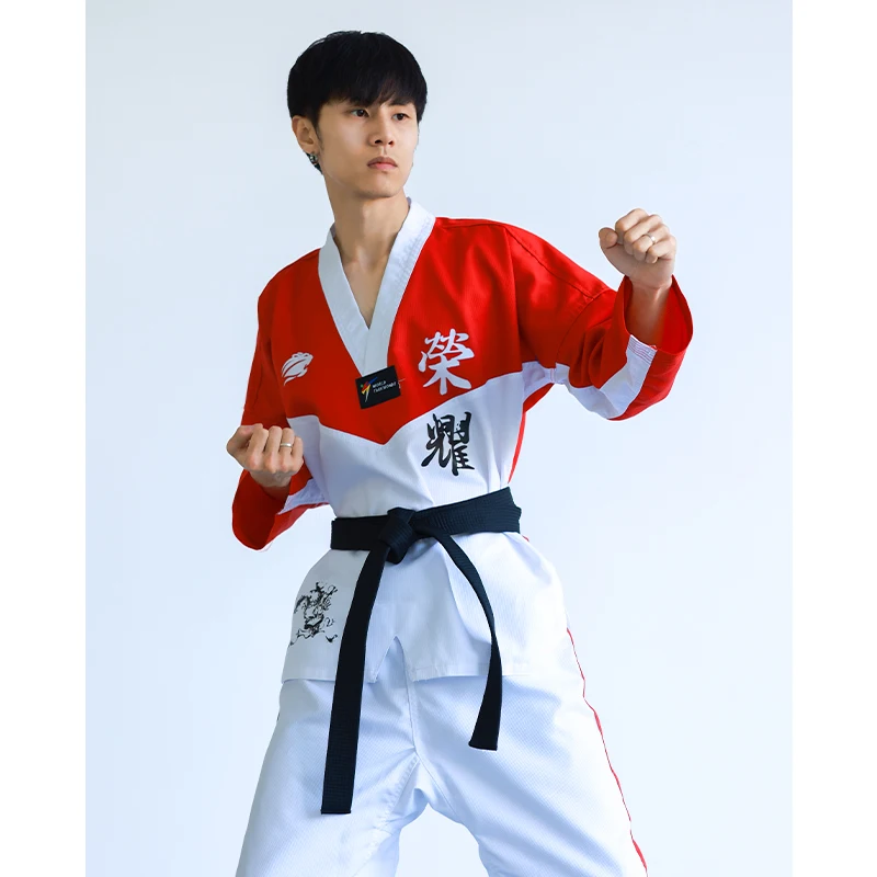 Adult Kid WTF Style Ribbed Taekwondo Polycotton Suit Dobok Martial Art Athletics