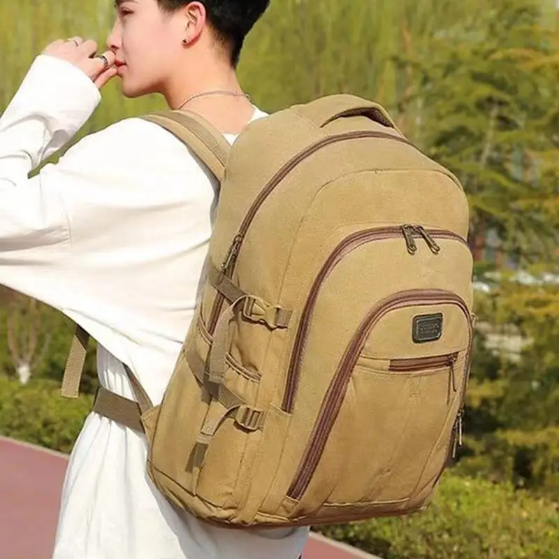 

Холщовый рюкзак большой емкости для мужчин, путешествия на короткие расстояния, отдых, модная новая сумка для хранения, специальная сумка для строительной площадки