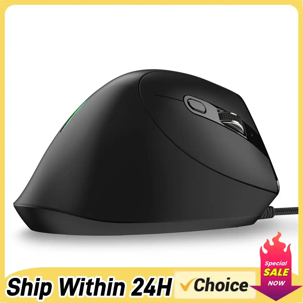 ZELOTES Gaming USB Wired Mice 9 Buttons T-50 Wired Vertical RGB Gaming Mouse Ergonomic 12800 DPI Adjustable for PC Computer