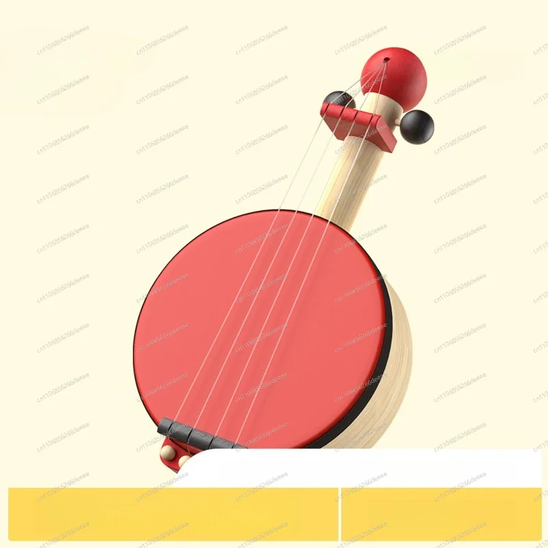 Wooden Banjo Children Music Enlightenment Mini Early Learning Musical Instrument Plaything  for Toddlers 1-3 Years Old