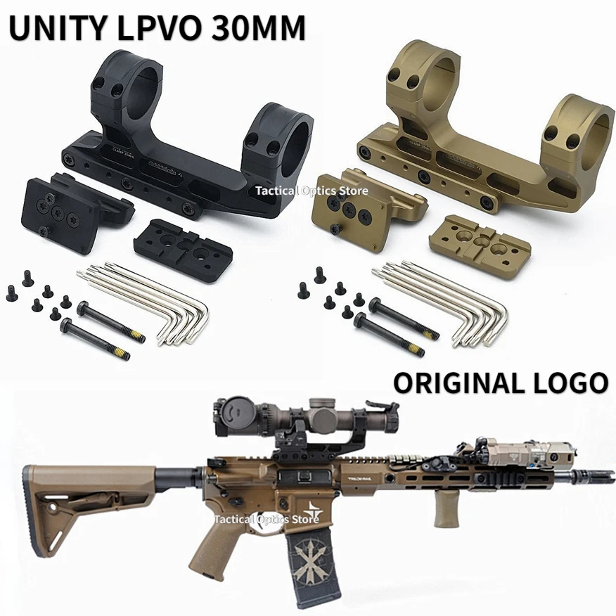 

Tactical Fast LPVO Rifle Optic Scope Mount 2.05"Height 30mm Tube With 45 Degree Offset Mount RMR/T01/T02/H01/H02 Plate Black&FDE