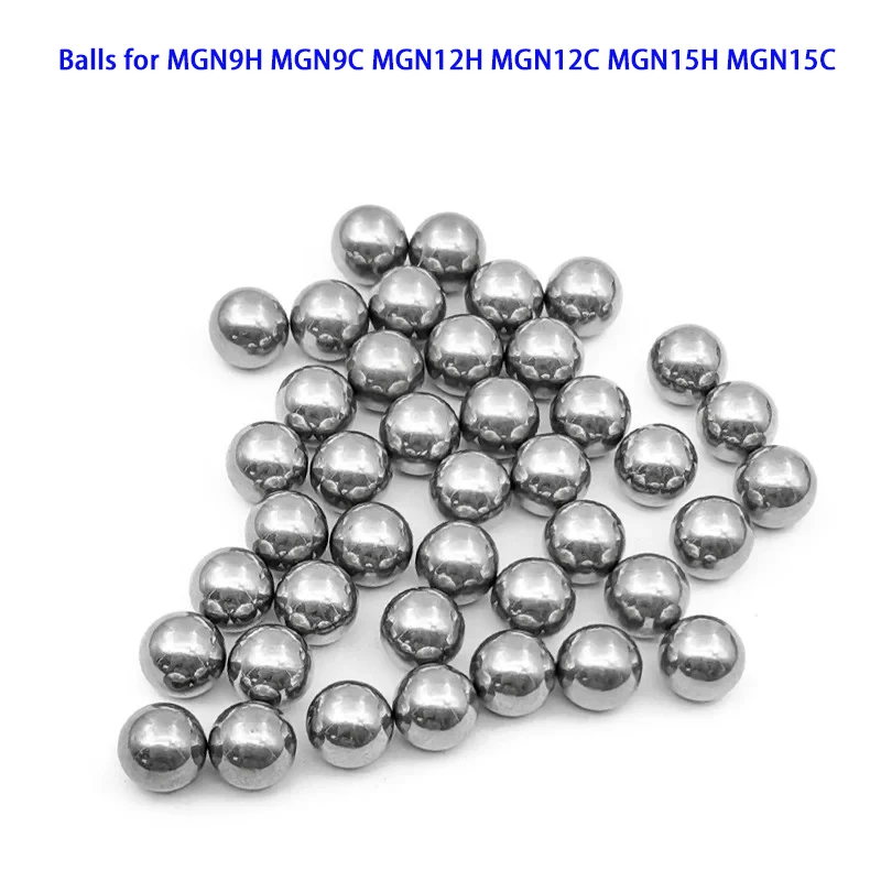 100pcs Hardened Precision Chromium Chrome Steel Balls for Linear Guide Block Carriage MGN9H MGN9C MGN12H MGN12C MGN15H MGN15C 3D