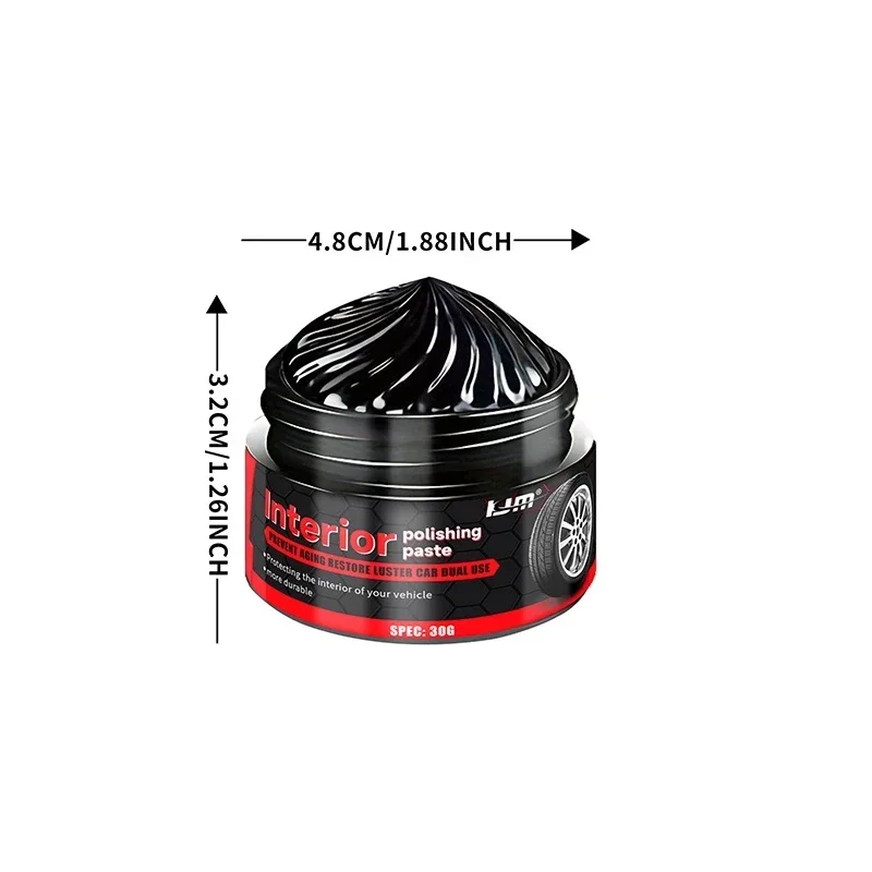 معجون ترميم السيارة الداخلي 30 جرام - يصلح البلاستيك الأسود على المقاعد والأبواب ولوحة القيادة والإطارات وعجلة القيادة واللمعان الأصلي