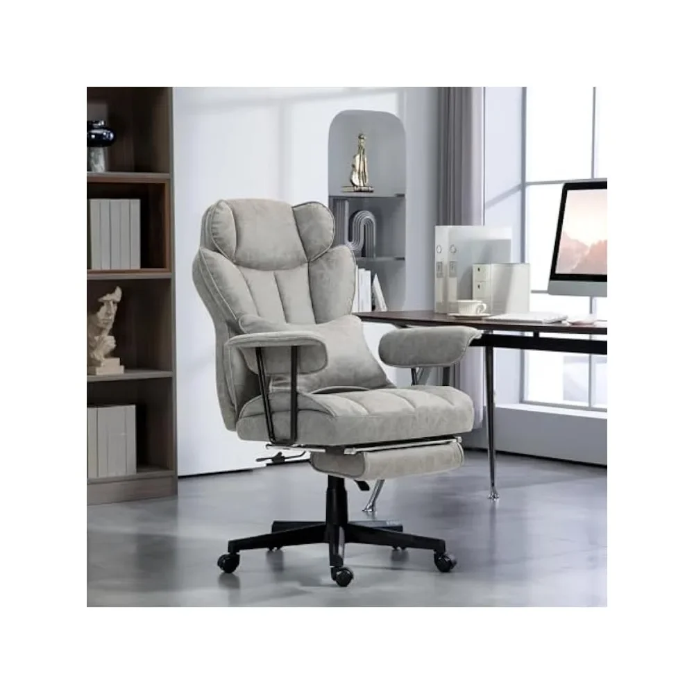 Massage Executive Office Chair with，Heated Big and Tall Office Chair Ergonomic Executive Office Chair with Wheels and Arms