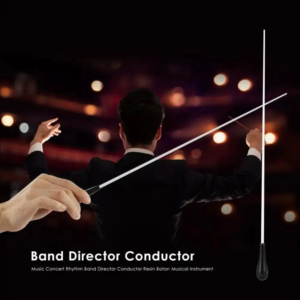 High Quality Ebony Wood Concert Baton Texture Lightness Musical Conductor Stage Music Performances White Handle Director Stick