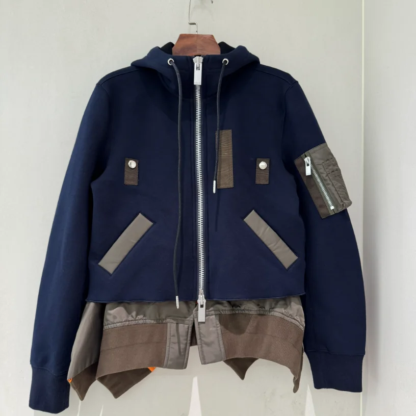 

Осень-зима 2022, новые повседневные свободные многослойные короткие куртки с капюшоном в японском стиле для женщин