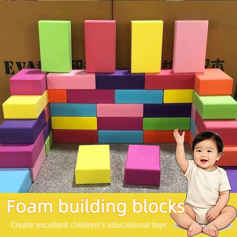 Colorful Kids Building Blocks Large Soft EVA Foam Block Big Safe Educational Stacking Bricks Construction Toy for Toddlers