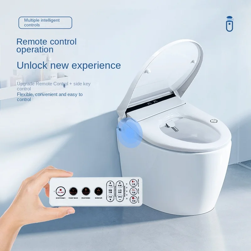 Instant temperature display, fully automatic drying with remote control, bathroom toilet lid, intelligent toilet universal model