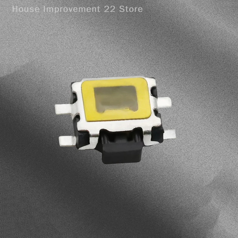 10Pcs/Lot Micro Switch SMD 4Pin Side By Light Touch Button Switch Key For Mobile Phone 3x3.5 Surface Film With Column
