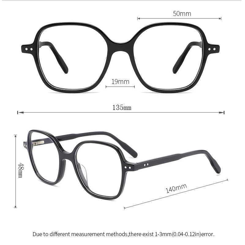 Ceofy Acetate Women Glasses Frame Stylish Black Myopia Optical Brand Design Prescription Popular Eyeglasses Frame for Women