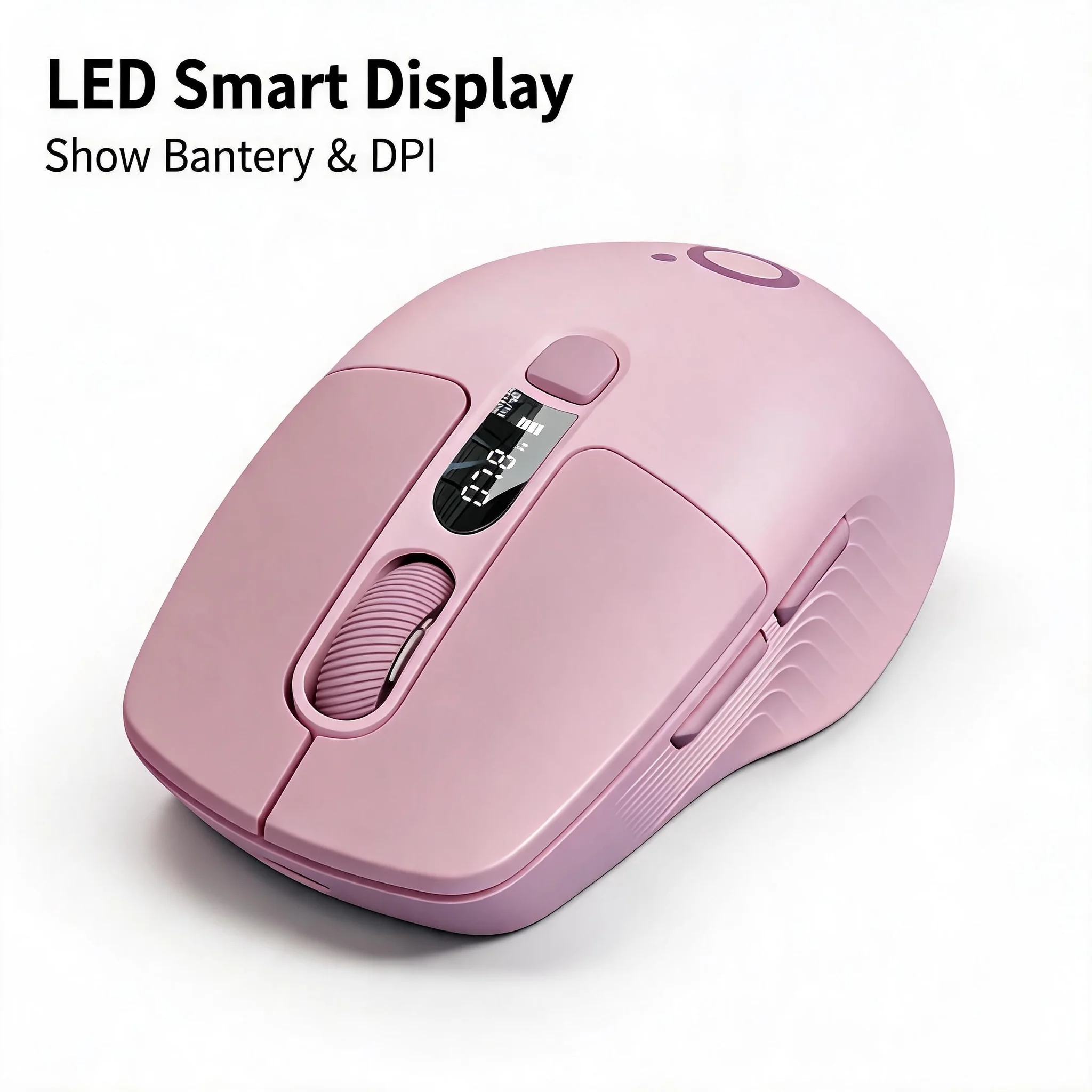 LED 디스플레이 무선 마우스 블루투스+2.4G 충전식 - Tradescantia Purple 리뷰 및 가격