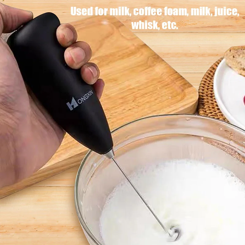 Plastic + Stainless Steel Coffee Milk Drink Electric Whisk Mixer Frother Foamer Kitchen Egg Beater Handheld Kitchen Tools