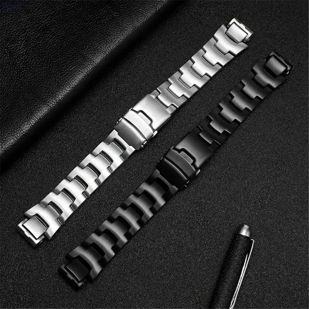 16mm Solid Stainless Steel Watch Band for Casio PROTREK Series PRW-3000\3100\6000\6100 Men Outdoors Metal Wrist Straps  Bracelet