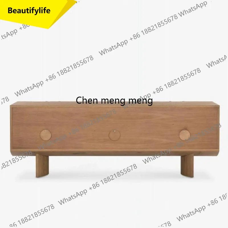 M45 Medieval solid wood TV cabinet, living room against the wall, secret cabinet, wabi sandy wind storage cabinet