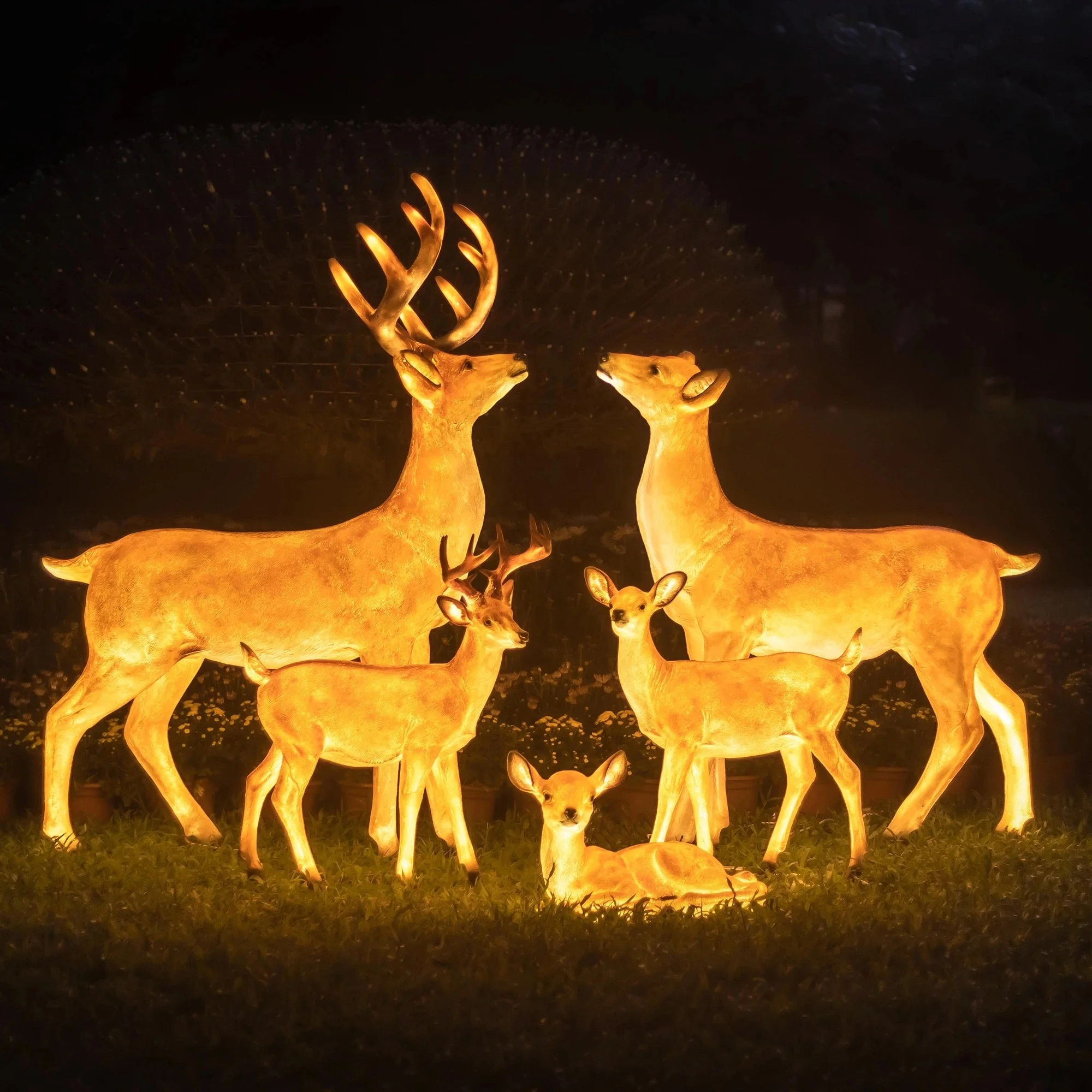 Festive Modeling Lights LED Resin Luminous Animal Lights Reindeer for Park Courtyard Decoration