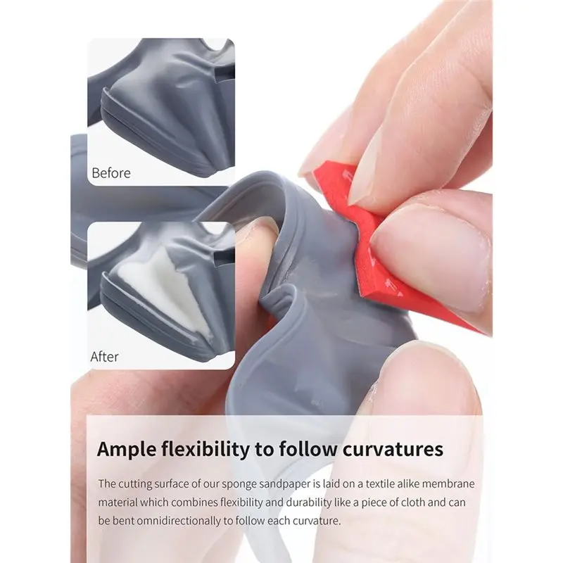 SYW-مجموعة ورق صنفرة إسفنجي جديد قابل للغسل مع صندوق تخزين، 42 قطعة، 400-2000 حبيبة 75 × 25 مم، سميكة 3 مم - 10 مم #2