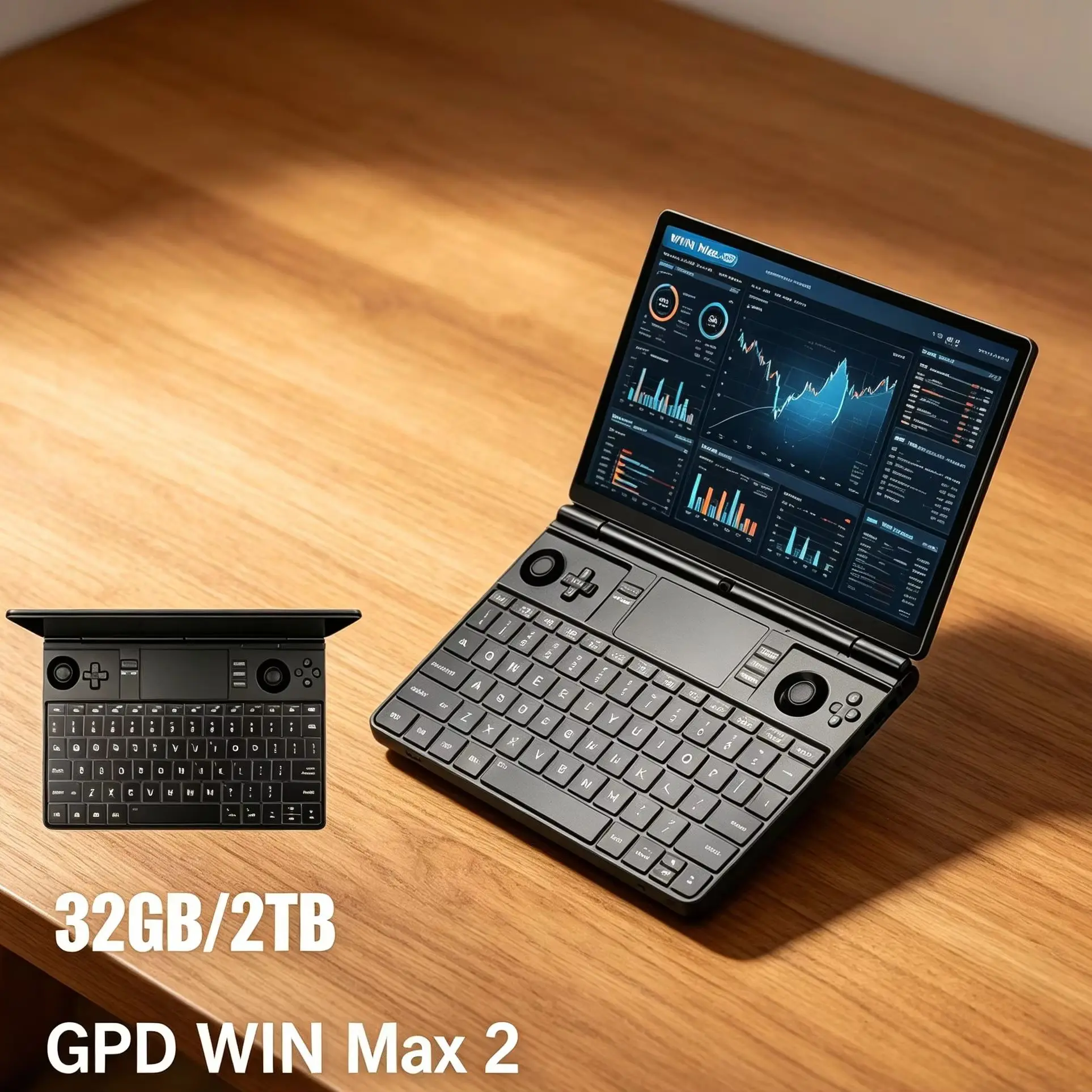 Hyper Prime GPD 2026 WIN Max 2: AMD 8840U, 32GB RAM, 1TB/2TB SSD - Mini PC Portátil para Juegos de Alto Rendimiento