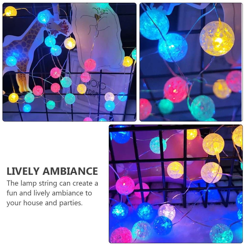 1Set Ball String Light Stylish Design Party Decoration Festival LED Hanging Lamp Ornament Atmosphere Lighting String Light