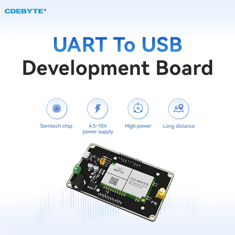 Test board LoRa Module 433/470MHz CDEBYTE E22-400TBH-02 5W 25Km Distance UART TO USB Development Board USB Interface Test Kit