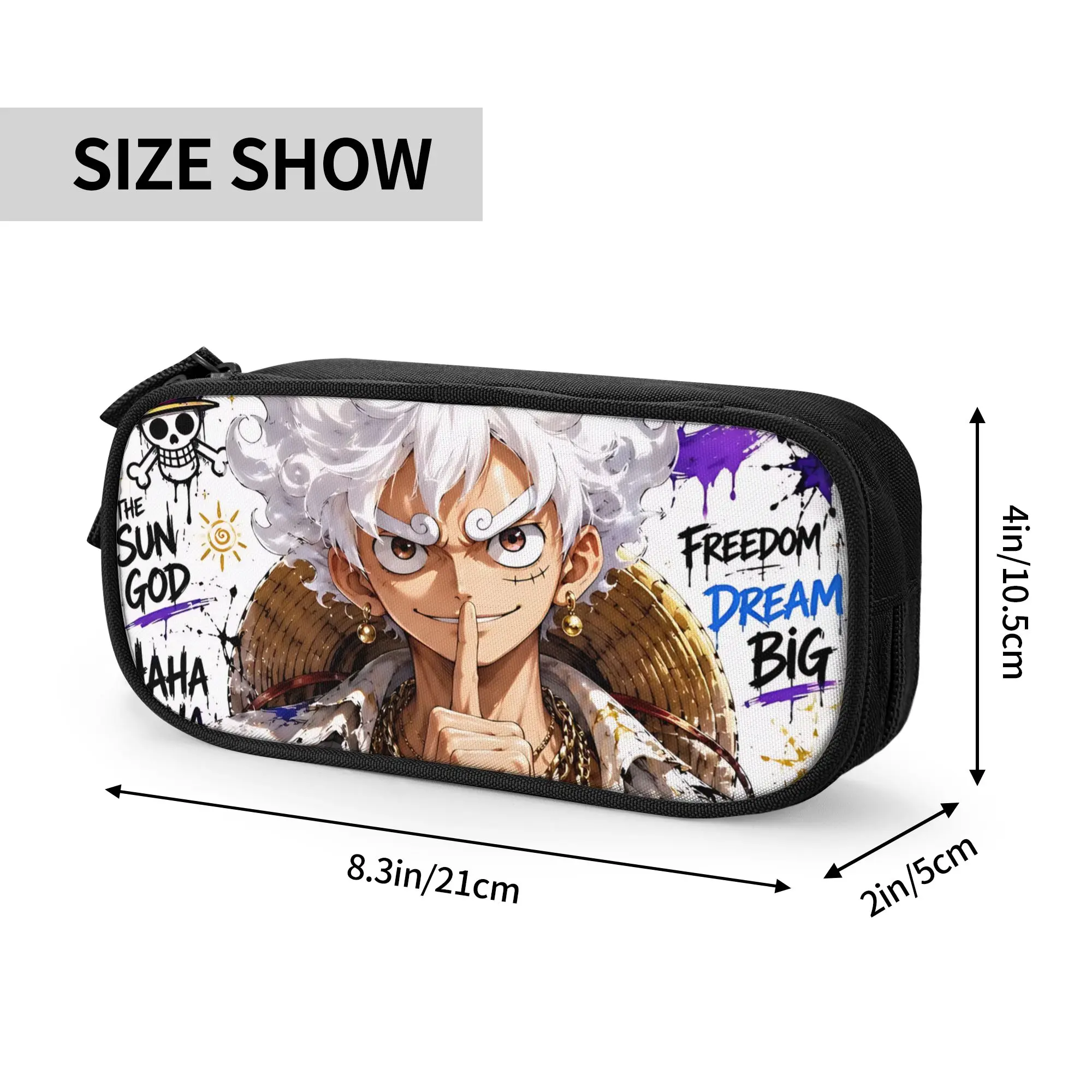 Custom One Piece Luffy Gear 5 Graffiti Large Capacity Bags for Child  School Pencil Bag for Boys Gilrs Kids