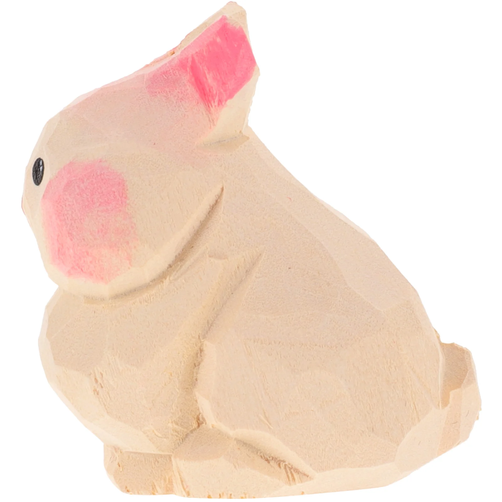 

Wooden Rabbit Ornament Easter Desktop Decor Bunny Craft Home Decoration Lightweight Rabbit Carving Bunny Desktop Decor