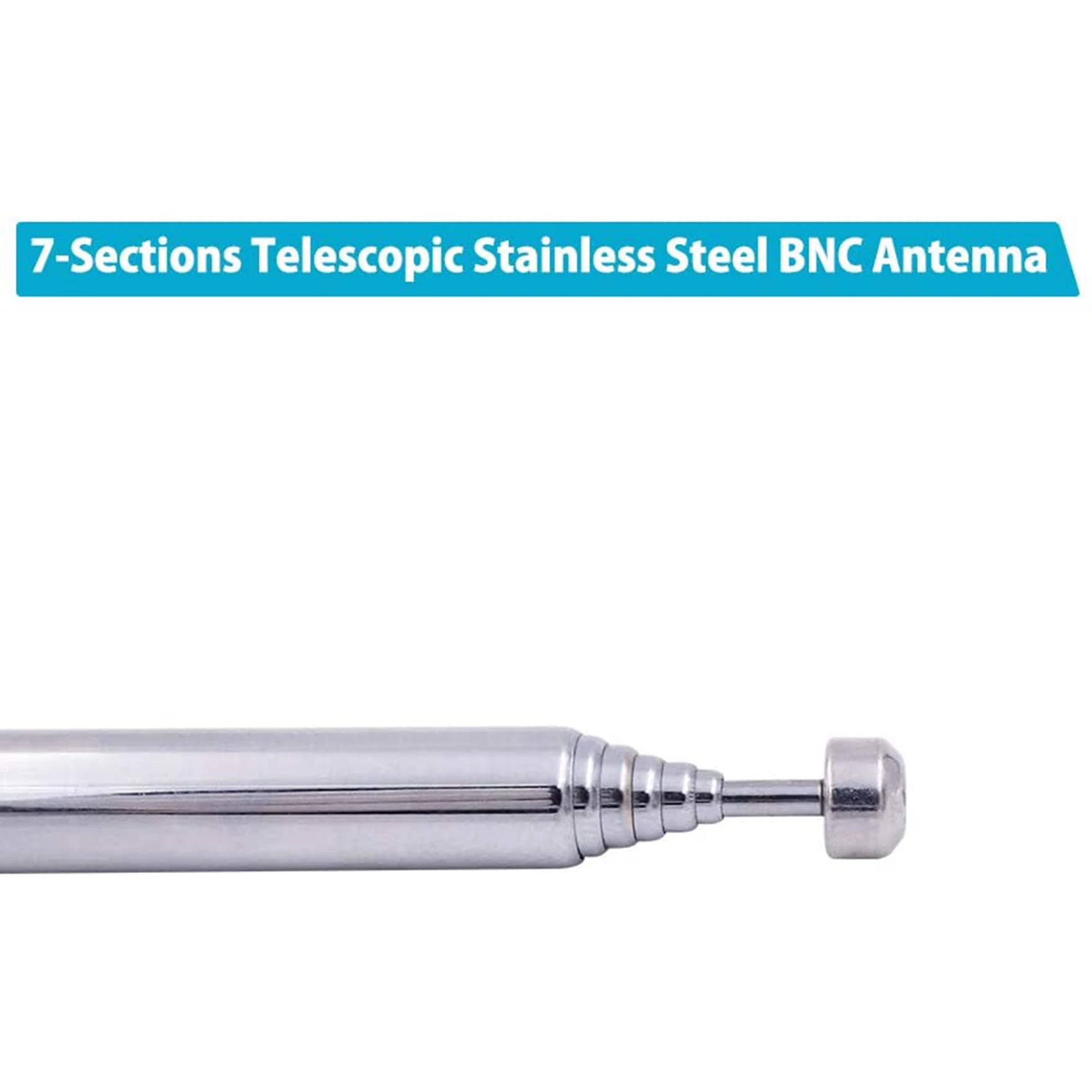 (2 แพ็ค) เสาอากาศวิทยุ BNC พร้อมปลั๊ก BNC ชายแจ็คอะแดปเตอร์ Telescopic สแตนเลส HF VHF UHF เสาอากาศ BNC