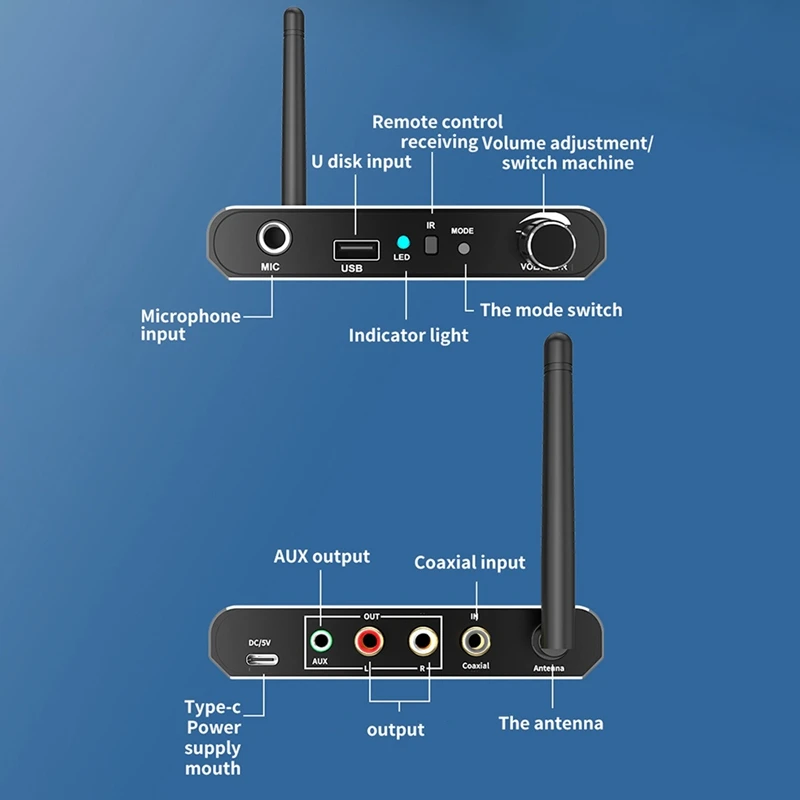 FULL-HIFI Receptor de Áudio, Bluetooth 5.2, Conversor Digital para Analógico, AUX, RCA Stereo, Adaptador Sem Fio, DAC Coaxial, 3.5mm