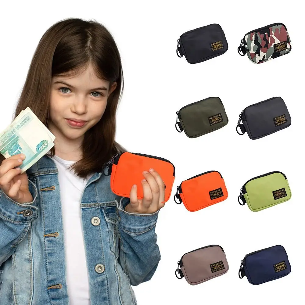 جديد قماش عملة المحفظة سستة حامل البطاقة محفظة قصيرة بلون حقيبة التخزين الطالب #4