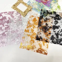 10Pcs Color Gold Foil Lace Gauze Art Paper Scrapbooking Decorate DIY Junk Journal Planner Collage Background Paper Material