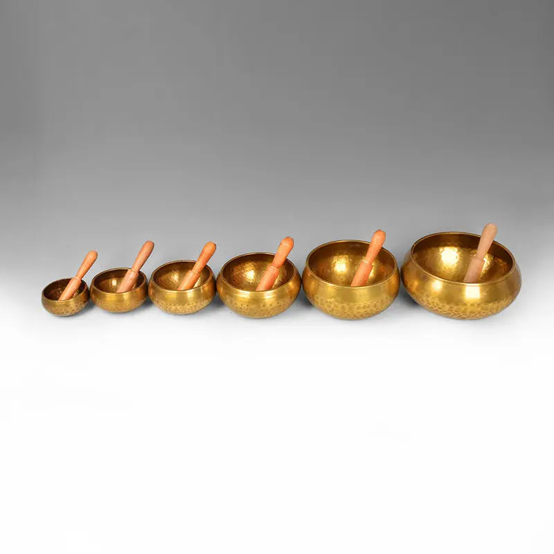 New Arrival Tibetan Buddhism Bowl Meditation Hammered Alms  Yoga Copper Sound Therapy Chakra Singing Bowl Religious Supplies