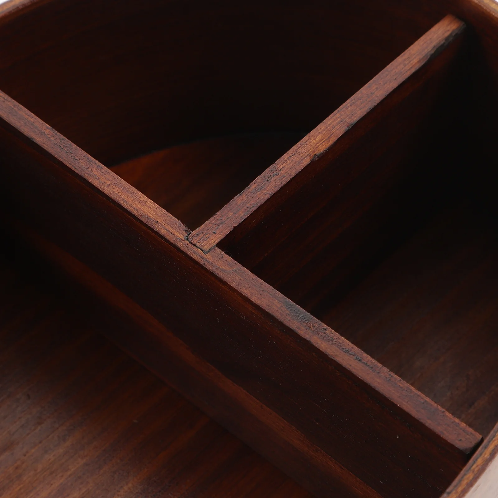 Practical Wooden Lunch Box Convenient Single Layer Lunch Case Portable Food Container for Students Staff Use (Brown)