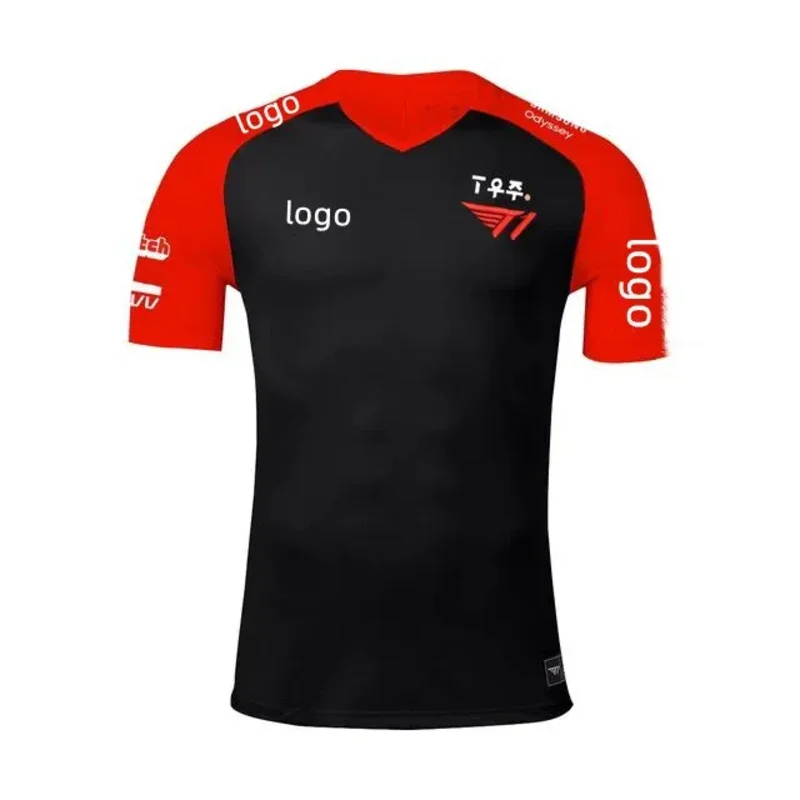 Camiseta de manga corta del juego del equipo T1, camisa con nombre personalizado, lol, LCK, SKT, Faker, gumayusi, Zeus, Keria, uniforme de verano, novedad de 2022