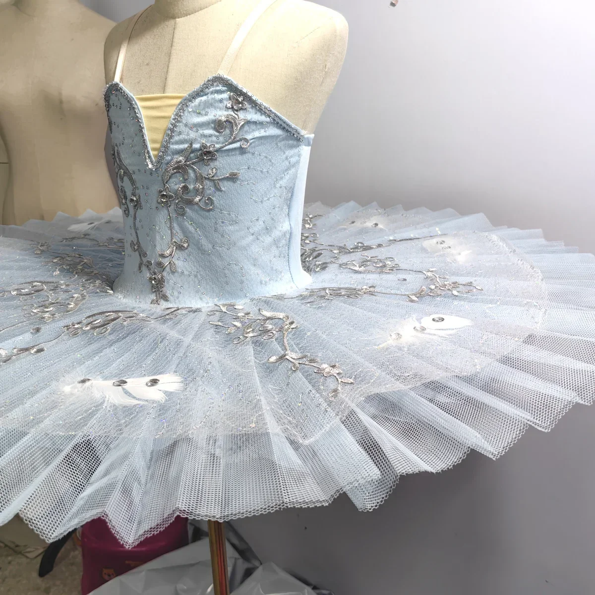 

Детское балетное платье с синей птицей, платье для выступлений, балетное пышное платье для девочек, юбка-пачка, профессиональная одежда для выступлений на сцене