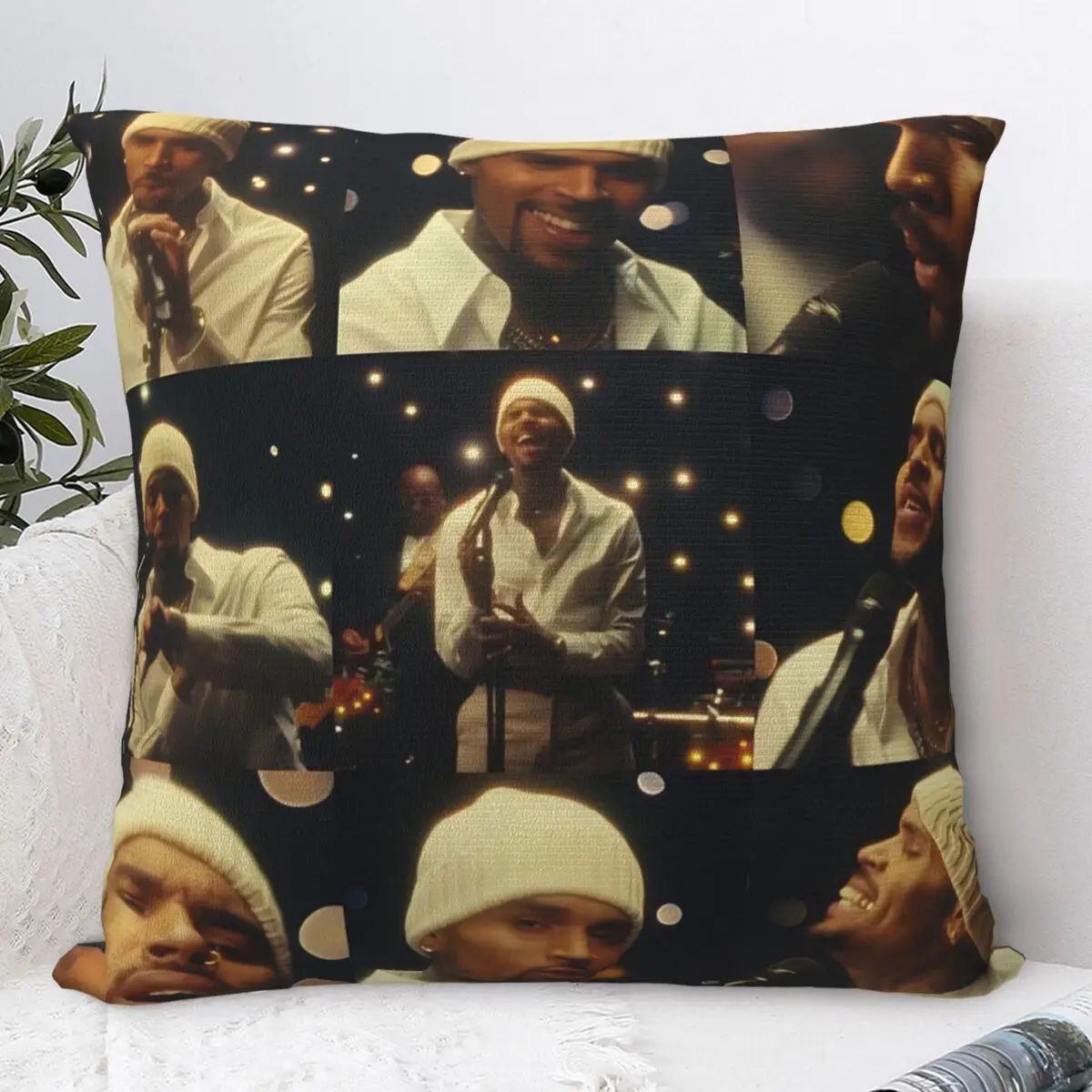 Chris Brown Breezy Bowl XX Tour Pillow Case Cushion Cover Square  Pillow Cover Fashion Pillowcases For Wedding Party Home Decor