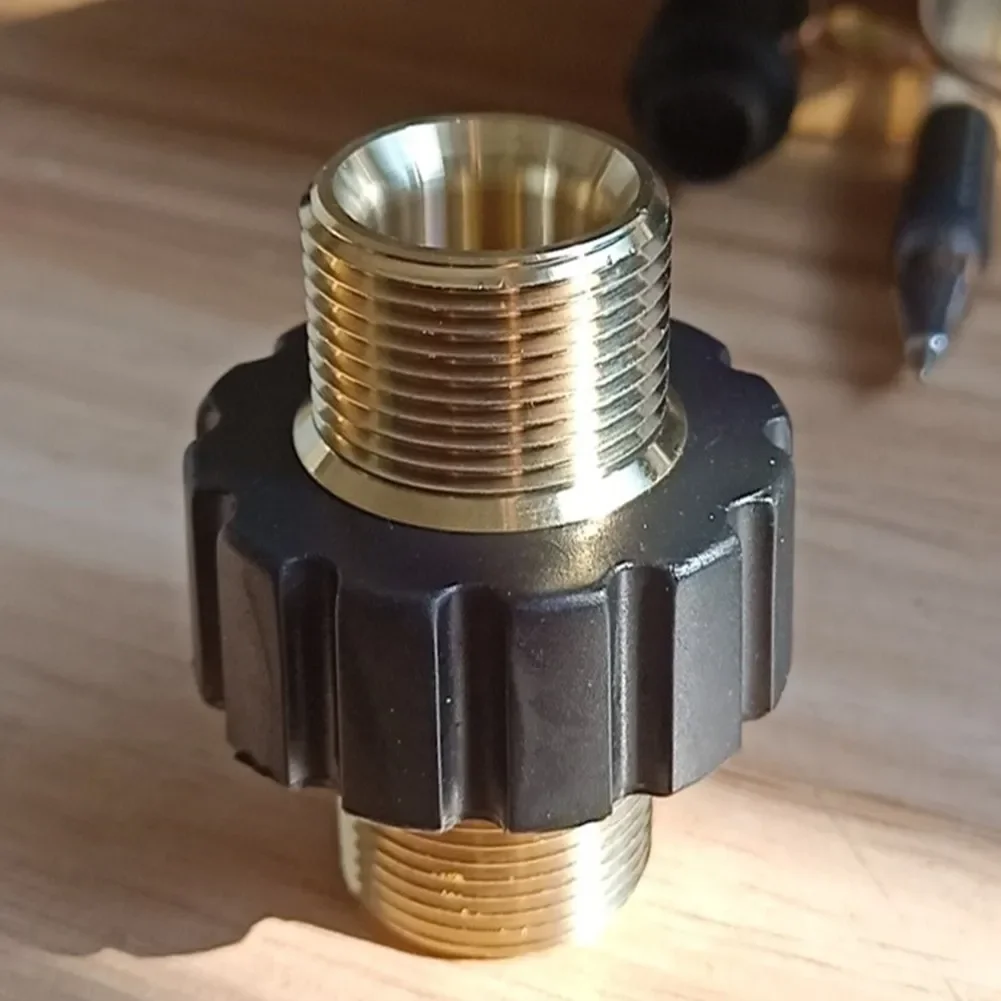 Heavy duty Brass Adapter for High Pressure Cleaner with M22*1 5 Outer Wire Butt Joint 14 to 15 Hole Conversion