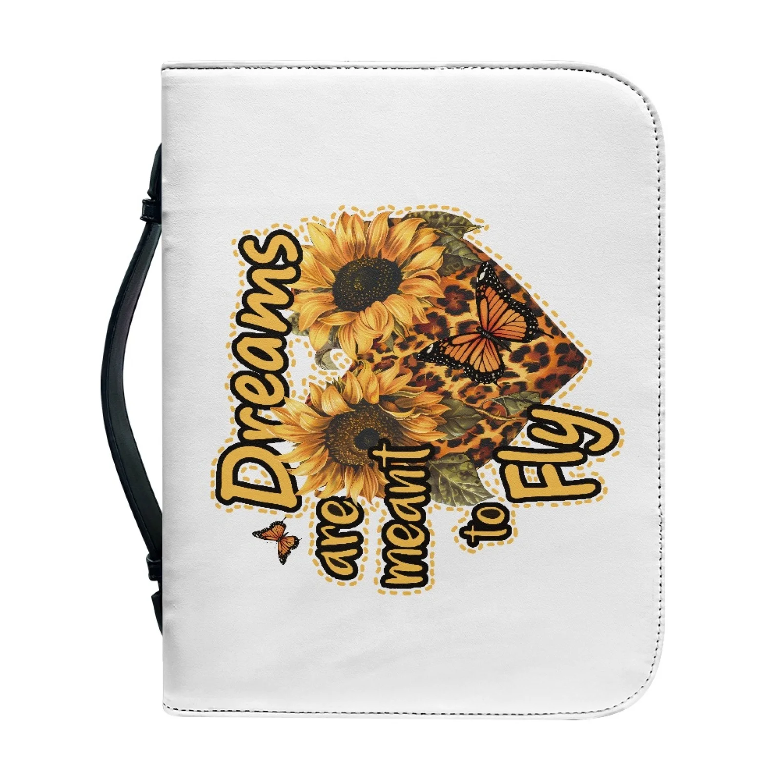 XIXIRIMIDO Sunflower Butterfly 2026 Collection PU Leather Bible Case Bags for Adults Multi Functional Portable Bible Protector