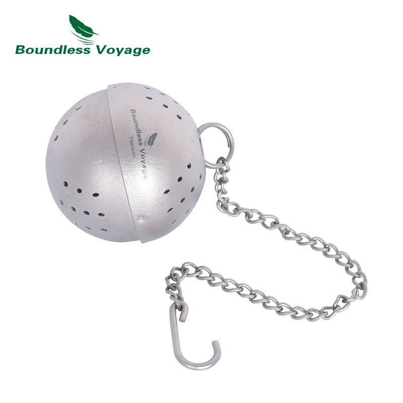 Boundless Voyage Titanium Tea Ball Infuser Lightweight Tea Steeper Extra Fine Mesh Tea Filter with Extented Chain Hook Ti3206D