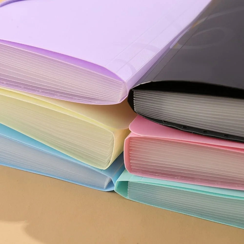 Candy-colored Stripe Rainbow Organ Bag Wear-resistant 13-grid A6 File Storage Bag Large-capacity Spring Rope Bill Package School