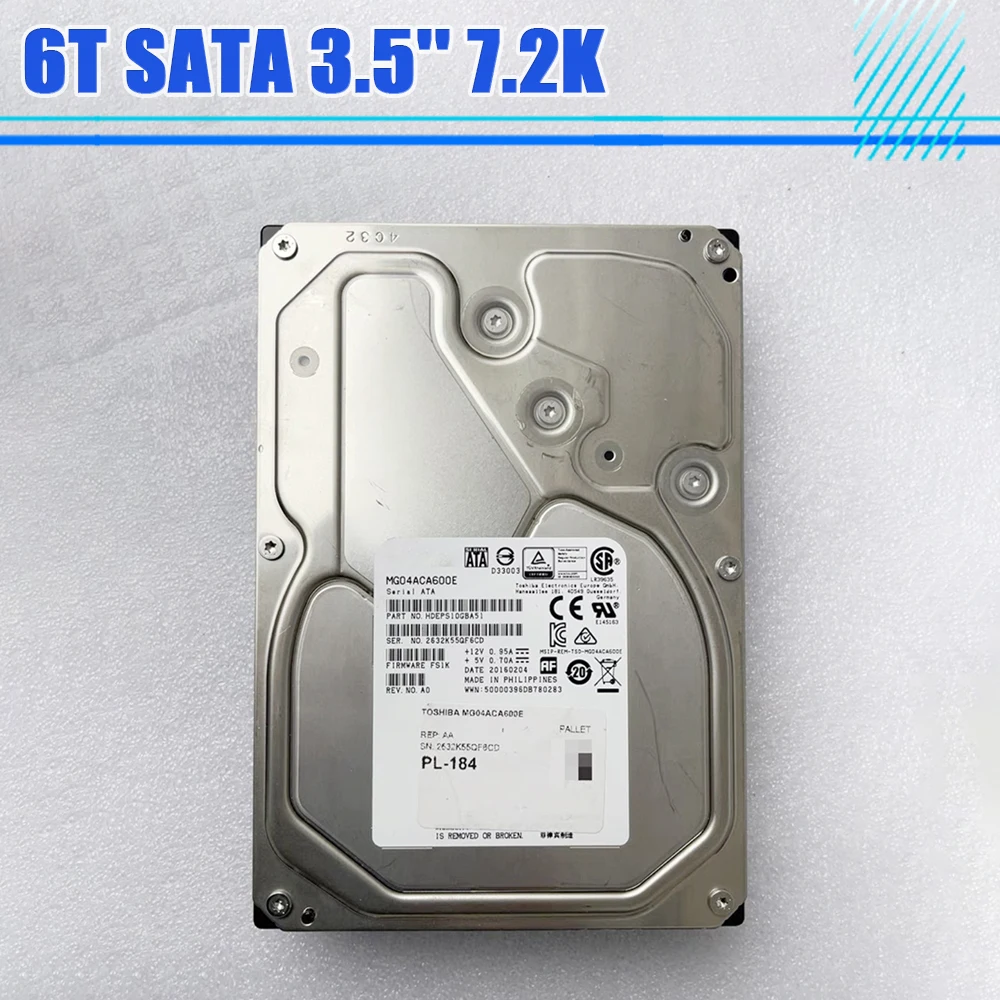 

6T SATA 3,5 ''7,2 K MG04ACA600E 0KP22D оригинальный жесткий диск для сервера для DELL