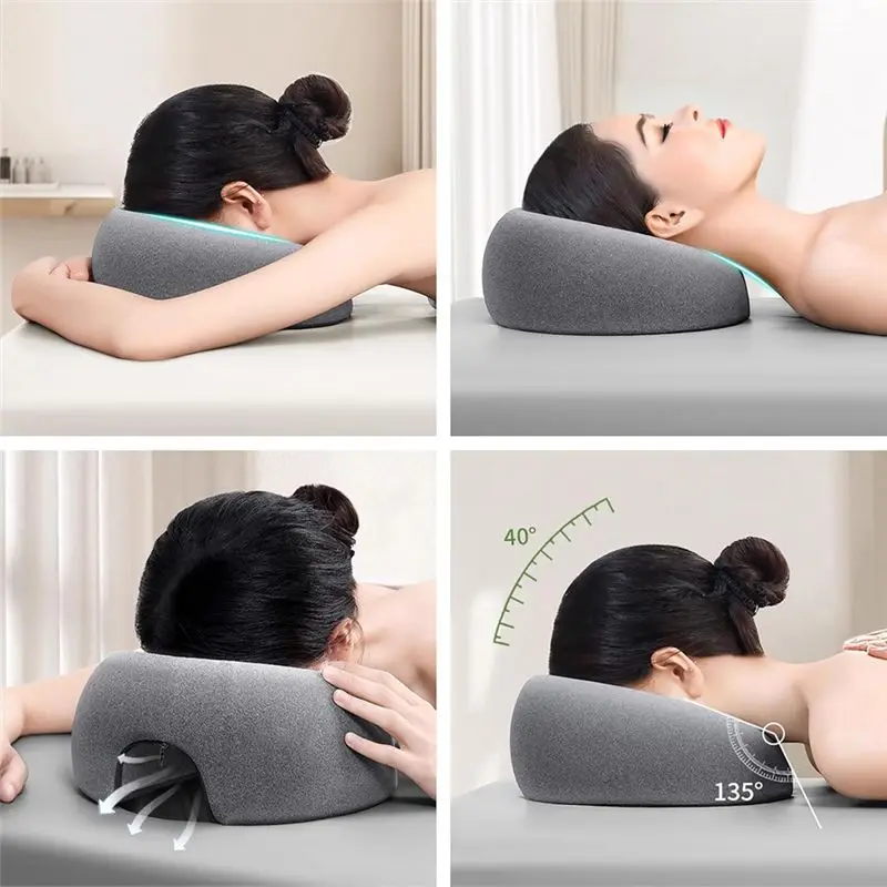 AT19-Face Down Pillow Massage Pillow For Bed Headrest Prone Down Sleeping,BBL Pillow After Surgery Post Eye Surgery