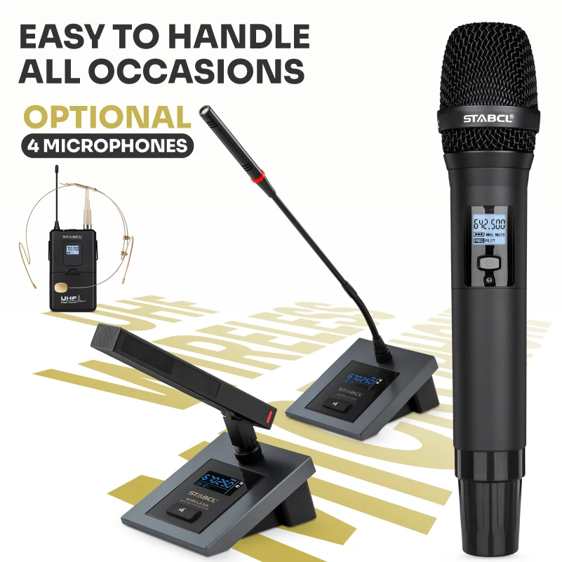 8 Channel Mic Long Range Professional Conference Microphone Handheld 8 Channel UHF Wireless Microphone System