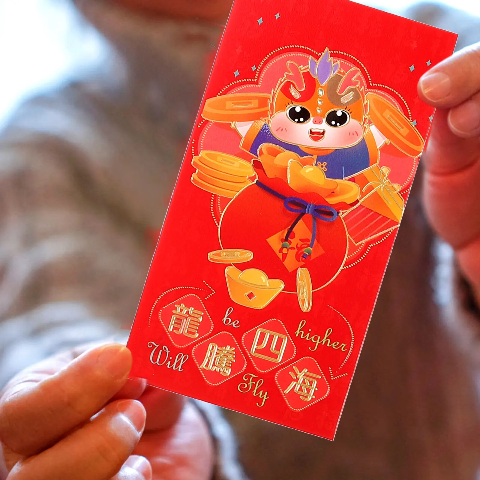 

6Pcs 2024 Year of The Dragon Red Envelope Set Cute Cartoon Design Festival Money Bags Spring Celebration Luck Packet