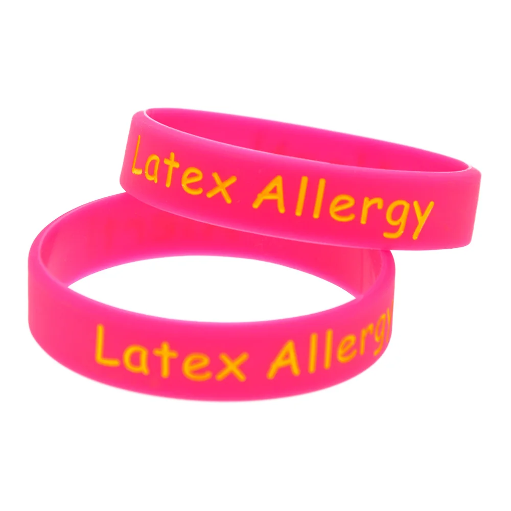 1 Stück/5 Stück Medizinisches Alarmarmband für Latexallergie, Silikon-Armband, Sicherheitserinnerungsarmband – Detail 2