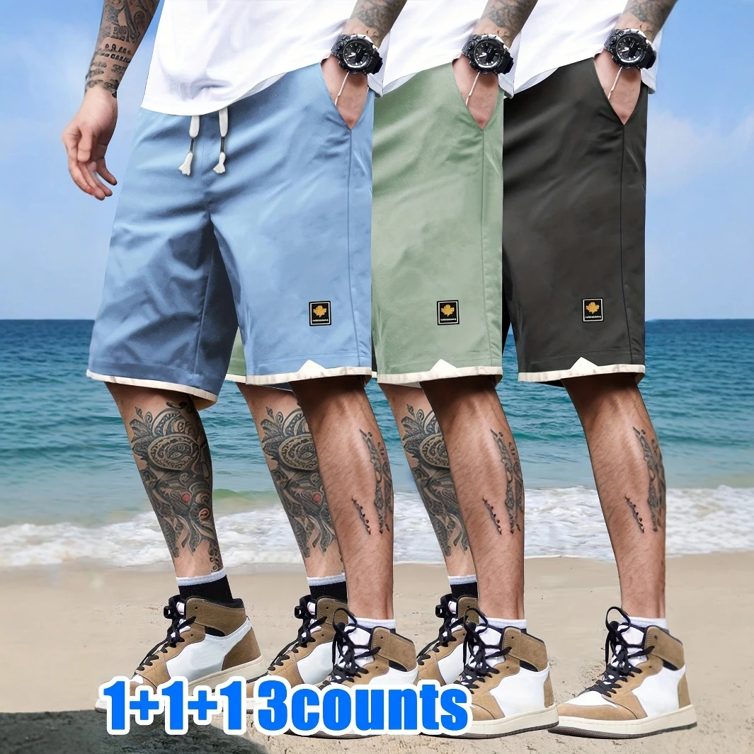 남성용 경량 속건성 여름 반바지 5인치 캐주얼 라운지 컴포트 3팩 스트리트웨어 의류