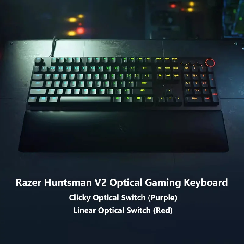 Razer Huntsman V2 Gaming Keyboard Clicky / Linear Optical Switch Doubleshot PBT Keycaps Sound Dampening Foam