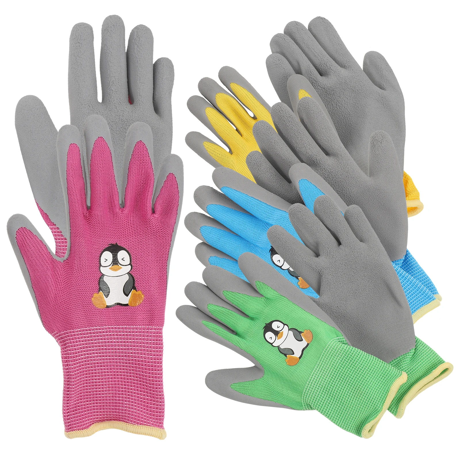 

4 Pairs Children's Protective Gloves Durable Cut Resistant Gardening Planting Work Gloves Lightweight Breathable Hands Safety