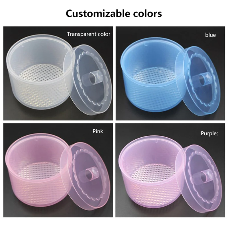 Round Nail Art Drill Bits Grinding Head Sterilizer Disinfection Box With Filter Screen Nail Tool Cleaning Storage Box